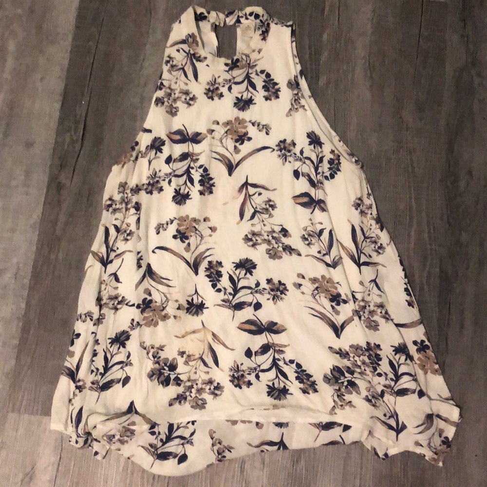 White Floral Halter Dress
